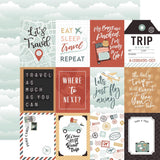 3x4 Journaling Cards 12x12 Paper-Echo Park Let's Take The Trip