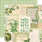 Green Collage 12x12 Paper-Simple Stories Vintage Essentials Color Palette