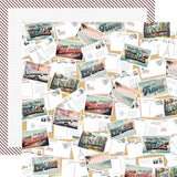Mailing Postcards 12x12 Paper-Echo Park Let's Take The Trip