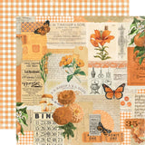 Orange Collage 12x12 Paper-Simple Stories Vintage Essentials Color Palette