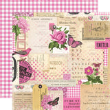 Pink Collage 12x12 Paper-Simple Stories Vintage Essentials Color Palette