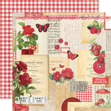 Red Collage 12x12 Paper-Simple Stories Vintage Essentials Color Palette