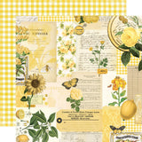 Yellow Collage 12x12 Paper-Simple Stories Vintage Essentials Color Palette