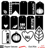 Daily Tags October-Free Cut File