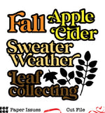 Fall Sweater Weather Activities-Free Cut File