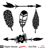 Feathers & Arrows-Free Cut File