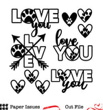 Love Hearts for Pets-Free Cut File