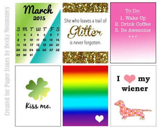 Kiss Me/Heart My Wiener-March Free Printable File