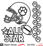 Paws-itively Football All Star-Free Cut File