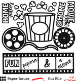 Popcorn and Movie Night-Free Cut File