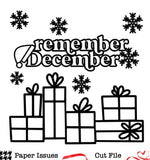 Remember December Present Piles-Free Cut File