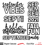 September Titles-Free Cut File