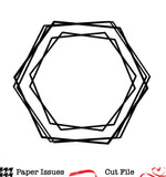 Stacked Hexagons-Free Cut File