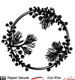 Winter Berry Wreath-Free Cut File