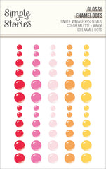 Warm Glossy Enamel Dots-Simple Stories Vintage Essentials Color Palette
