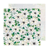 Paper 2-34031903 White Poinsettia 12x12 Paper-Vicki Boutin Wrapped In Ribbons