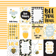 3x4 Journaling Cards 12x12 Paper-Echo Park Bee Happy