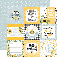 4x4 Journaling Cards 12x12 Paper-Echo Park Bee Happy