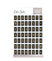 Black & Gold Tile Numbers Chipboard Stickers-Elle's Studio