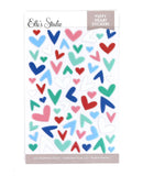 Puffy Heart Stickers-Elle's Studio blue red aqua