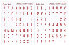 Large Red Tile Alphabet Stickers-Elle's Studio
