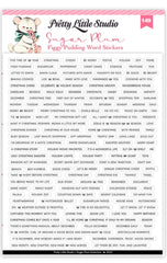 Figgy Pudding White Words Stickers-Pretty Little Studio Sugar Plum