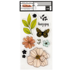 Floral Happy Acrylic Stamps-Vicki Boutin Mixed Media