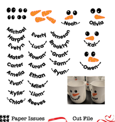 Snowman Face Customizable Name-Free Cut File