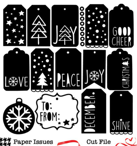 December Tags-Free Cut File | Paper Issues