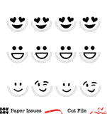 Fold Over Circle Emojis-Free Cut File