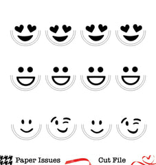 Fold Over Circle Emojis-Free Cut File