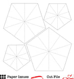 Folded Origami 5 Point Stars-Free Cut File