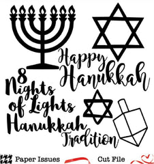 Happy Hanukkah-Free Cut File