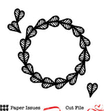 Heart Leaves Circle Free Cut File