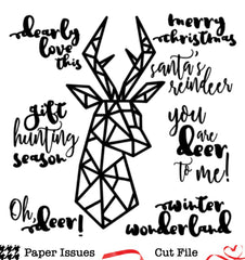 Holiday Geometric Stag Free Cut File