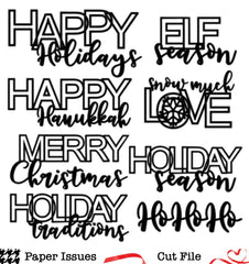 Holiday Titles-Free Cut File