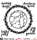 Holly Berry Wreath-Free Cut File