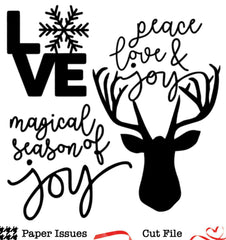 Love & Joy Deer-Free Cut File