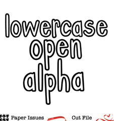 Lowercase Open Alpha-Free Cut File