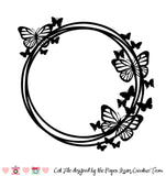 Monarch Butterfly Wreath Free Cut File