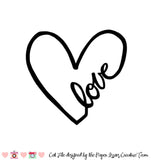 Love Script Heart-Free Cut File