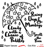 Rainy Days Umbrella-Free Cut File