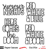 Red White and Boom- Free Cut File