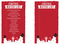 Christmas Movie Watch List Free Printable File