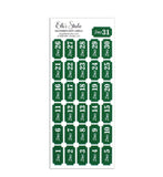 Green December Date Label Stickers-Elle's Studio