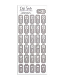 Grey December Date Label Stickers-Elle's Studio
