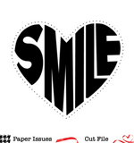 Smile Stitching Heart Background-Free Cut File