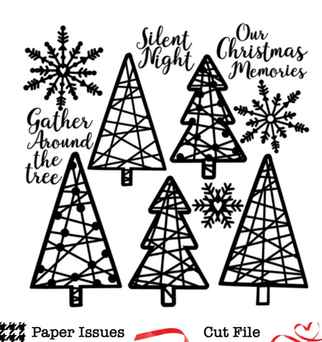 String Tree Card String Art Trees-Free Cut File | Paper Issues