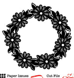 Striped Daisy Wreath-Free Cut File