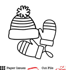 Striped Winter Hat & Mittens-Free Cut File